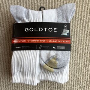 Gold Toe Men's 6 Pack Cotton Athletic Sport Utility Cushioned Crew Socks New